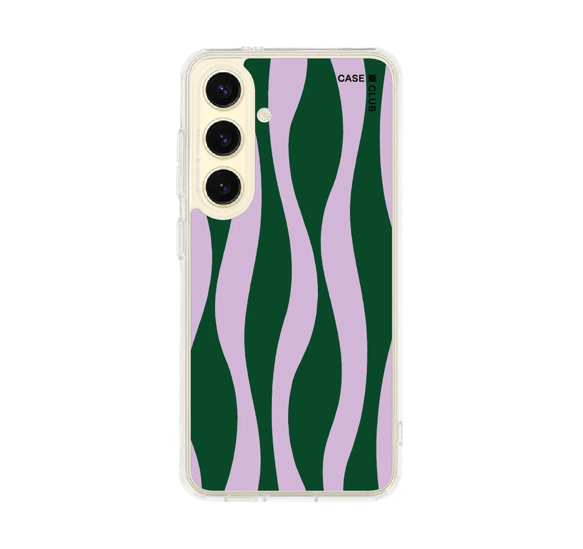 ลายคลื่นสีม่วงและเขียว